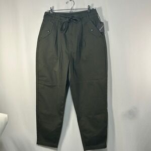 [BLANKNYC] Olive Green High Rise Pleated Paperbag Waist Pants‎ Size 31 NWT
